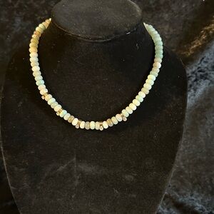 NWT Anne Marie Green, Cream, and Gold Beaded Necklace